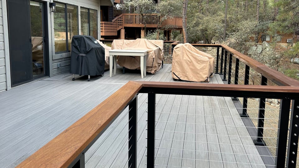 gray decking with wired railing in prescott arizona