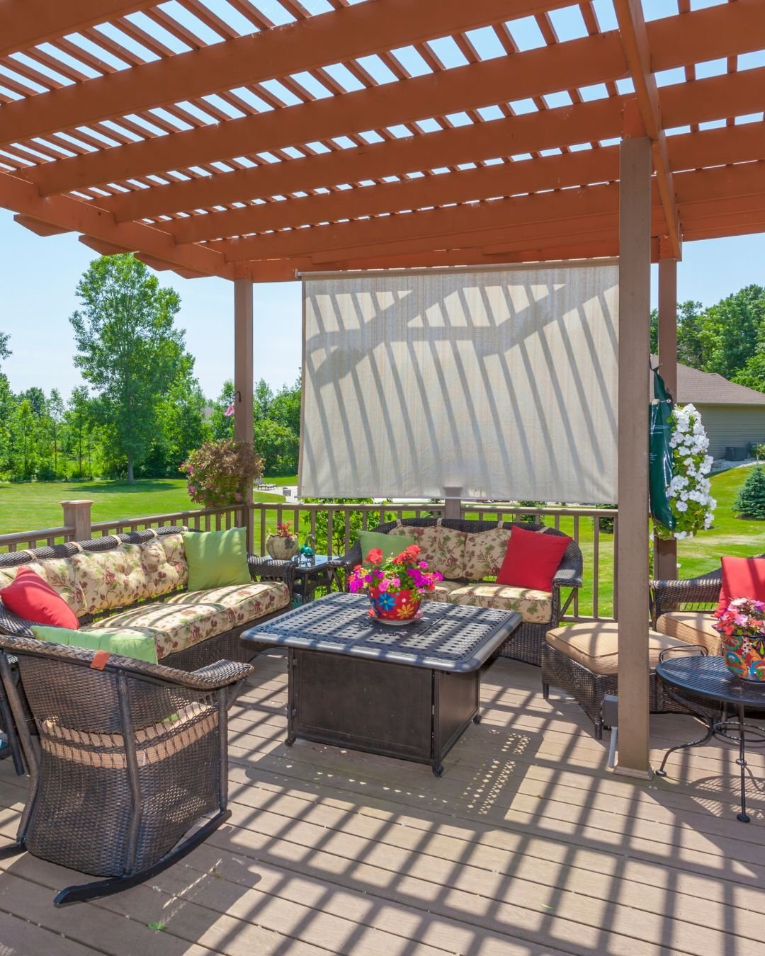 prescott valley pergola on deck with shade cover