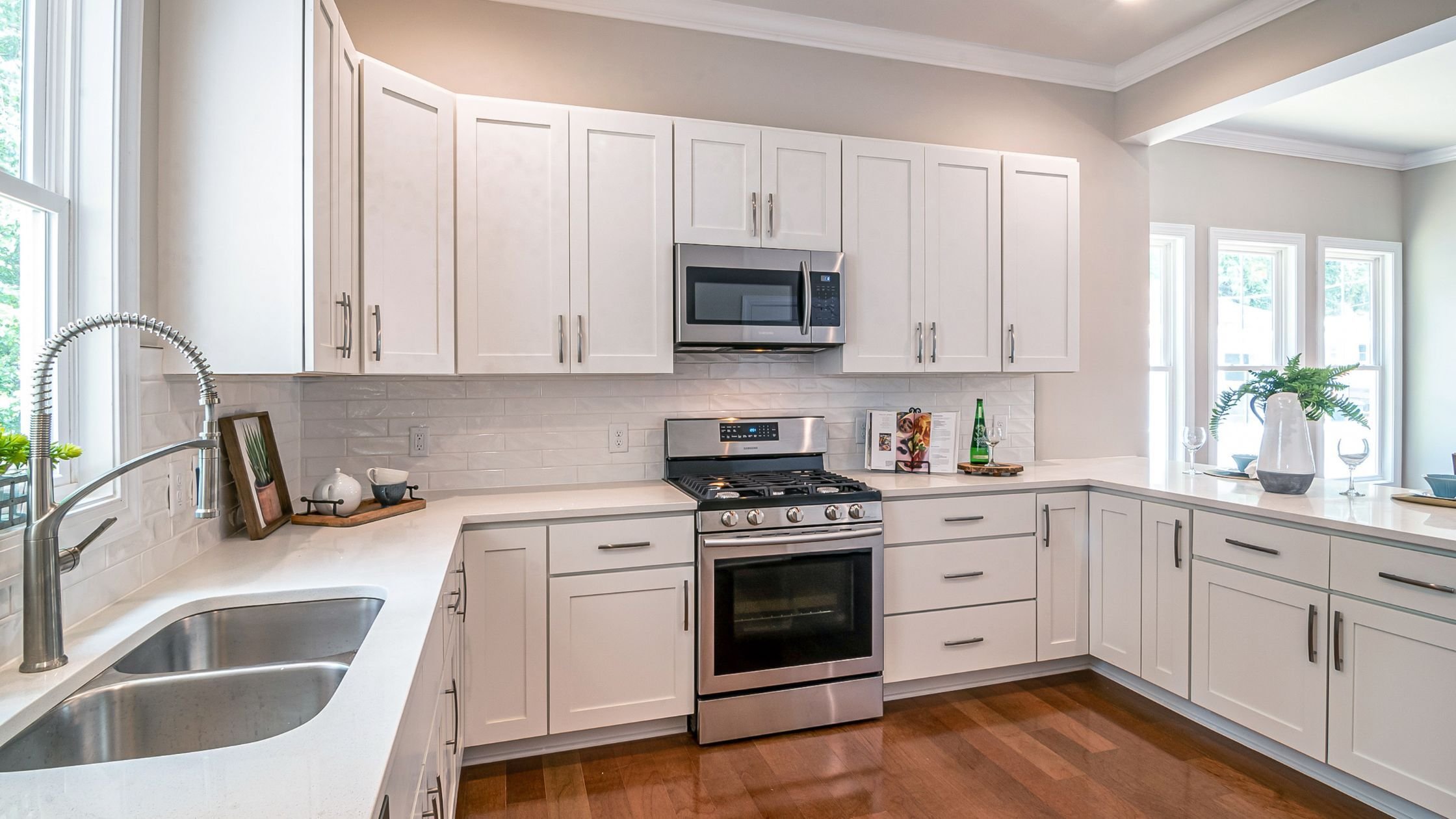 white shaker cabinets in a u shaped kitchen remodel in prescott valley az