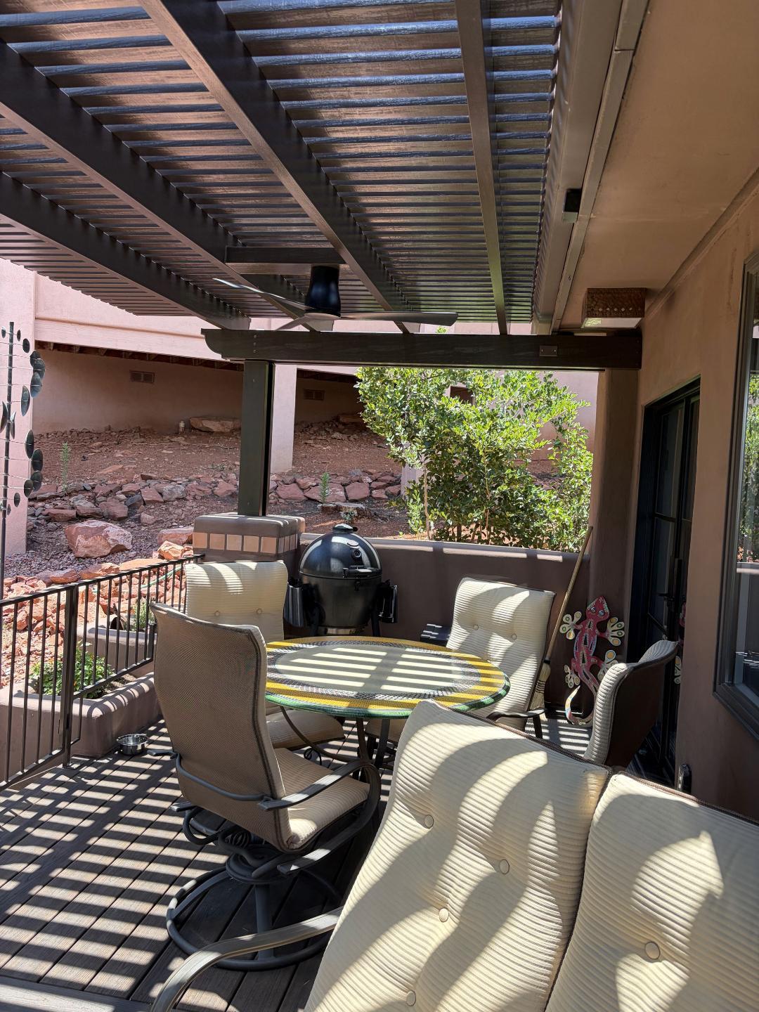 Deck with slats for shade by Crosby Home Services